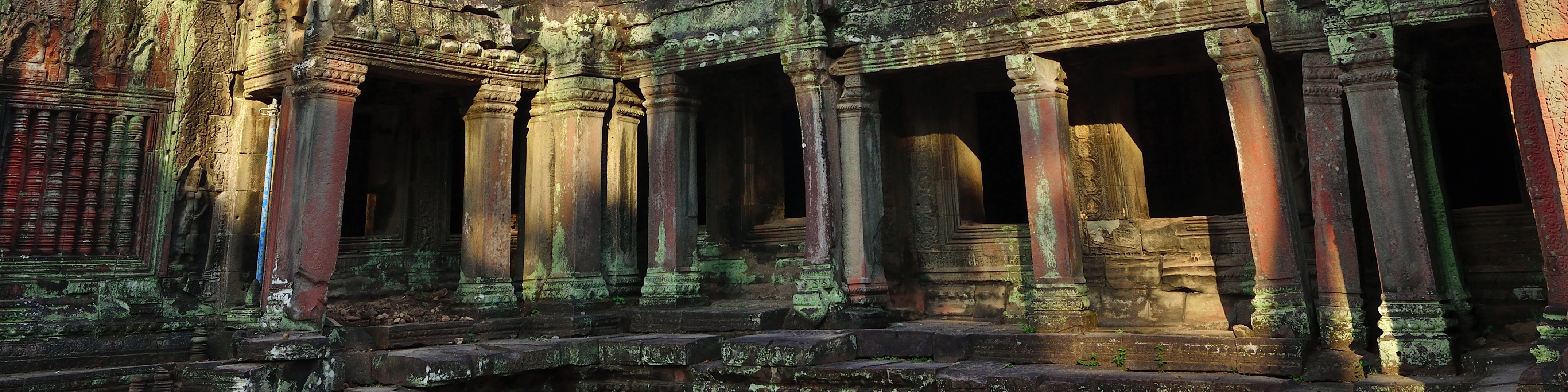Scenic landscape of ancient temples in Cambodia
