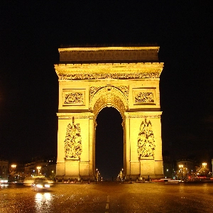 Stunning view of the historic Arc de Triomphe in Paris, France