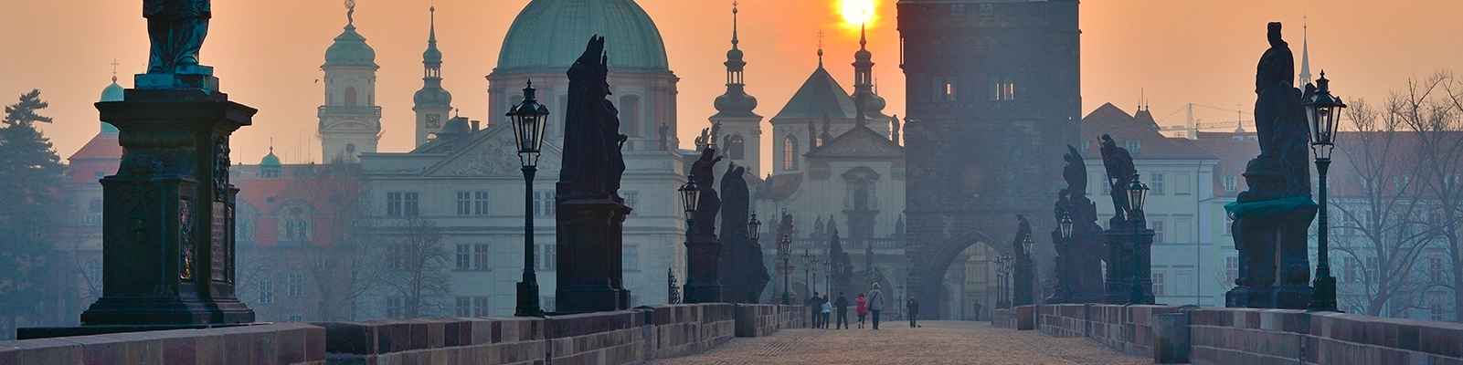 A scenic view of the historic Charles Bridge