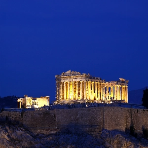 The Iconic Parthenon in Athens, Greece - a well-preserved ancient temple dedicated to the goddess Athena located on the Acropolis hill.