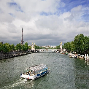 Scenic bateau mouche cruise on the river