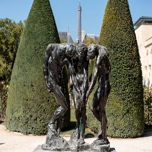 Sculptures and artwork in the Musée Rodin, a museum dedicated to the works of French sculptor Auguste Rodin