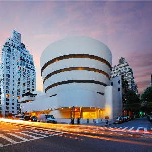 A stunning interior view of the Museum of Modern Art, showcasing a variety of contemporary artworks and installations.