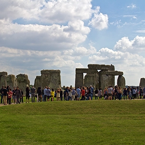 Crowds lined up to explore Stonehenge