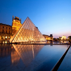 View of the Louvre during senset.